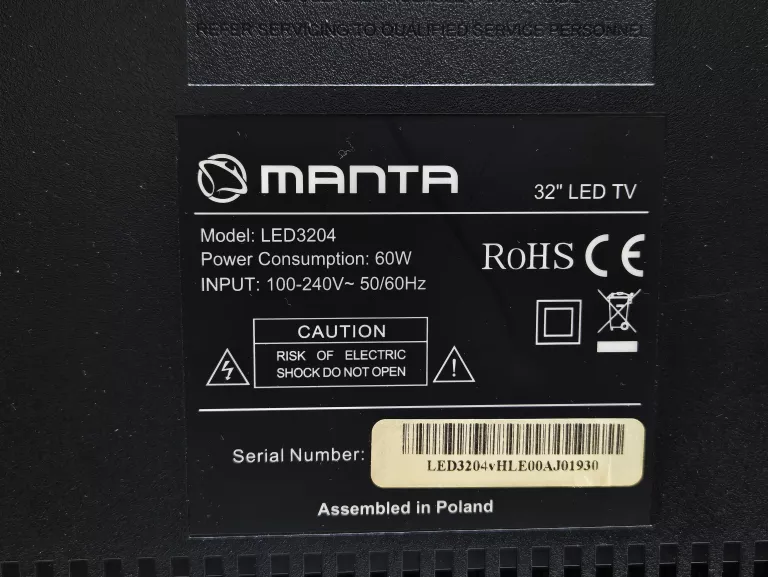 TV MANTA 32" LED3204