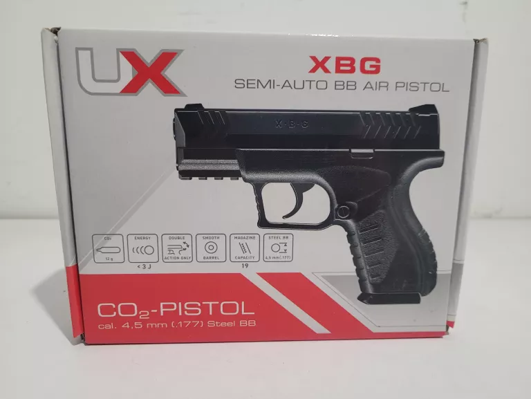 WIATRÓWKA GAZOWA NA KULKI UMAREX XBG SEMI-AUTO BB AIR PISTOL ZESTAW