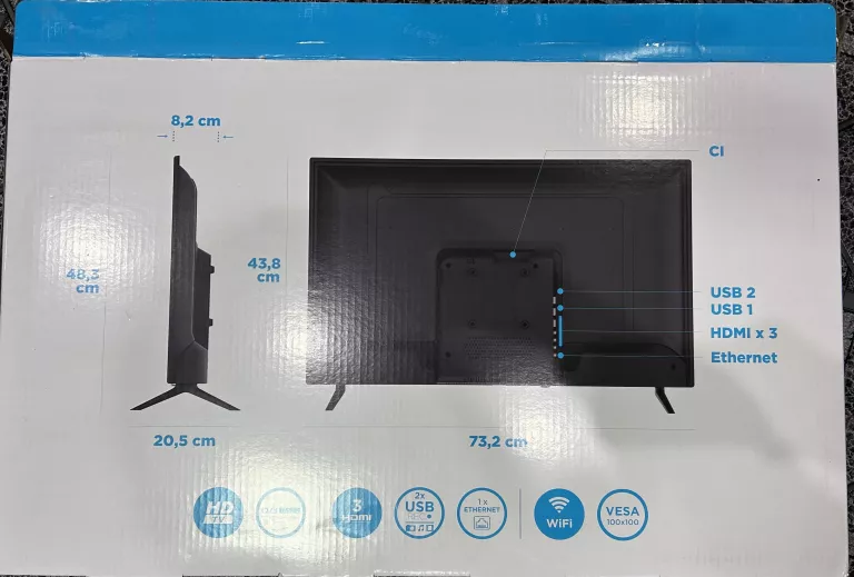 NOWY TELEWIZOR SMART TV QILIVE Q32HS231 32" WIFI HD TV STAN IGŁA