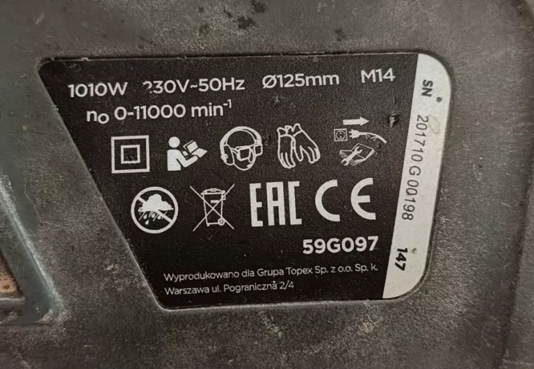 SZLIFIERKA KĄTOWA GRAPHITE 59G097