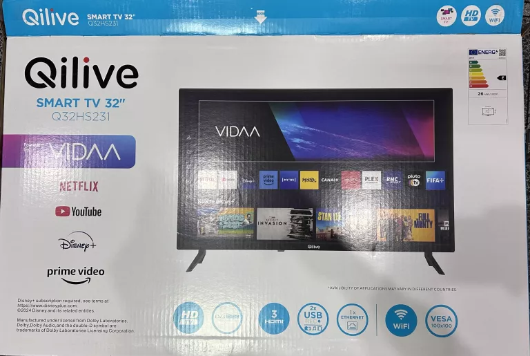 NOWY TELEWIZOR SMART TV QILIVE Q32HS231 32" WIFI HD TV STAN IGŁA