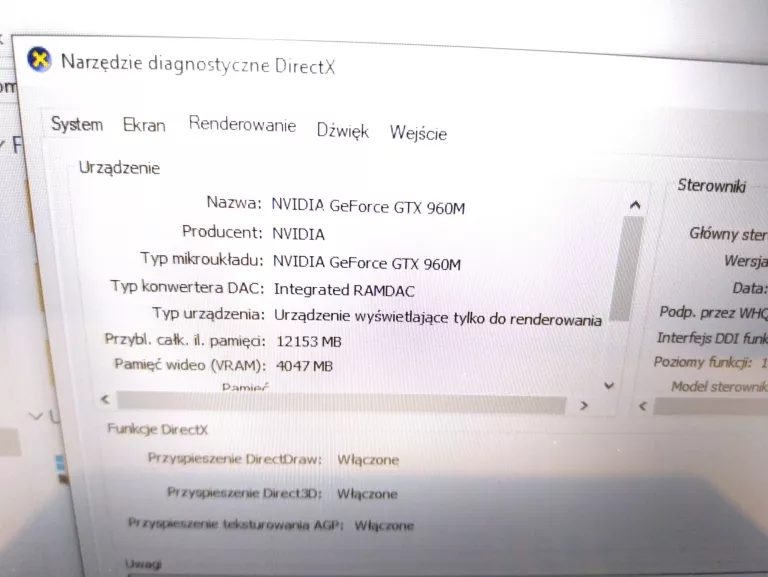 LAPTOP LENOVO Y700 15 W10 16/128SSD 1TB HDD + KOMPLET