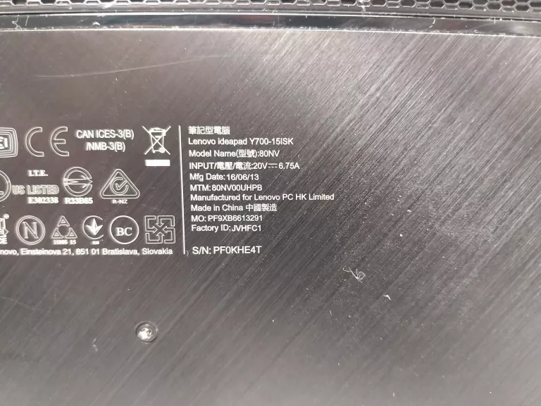 LAPTOP LENOVO Y700 15 W10 16/128SSD 1TB HDD + KOMPLET