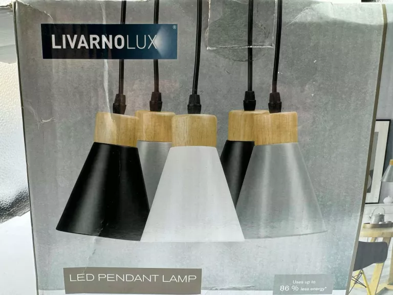 LAMPA WISZĄCA - 5 DEKORACYJNYCH KLOSZY LIVARNO LUX