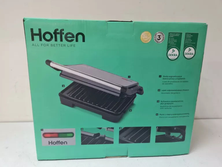 SKŁADANY GRILL ELEKTRYCZNY OPIEKACZ HOFFEN SG-4433 KOMPLET