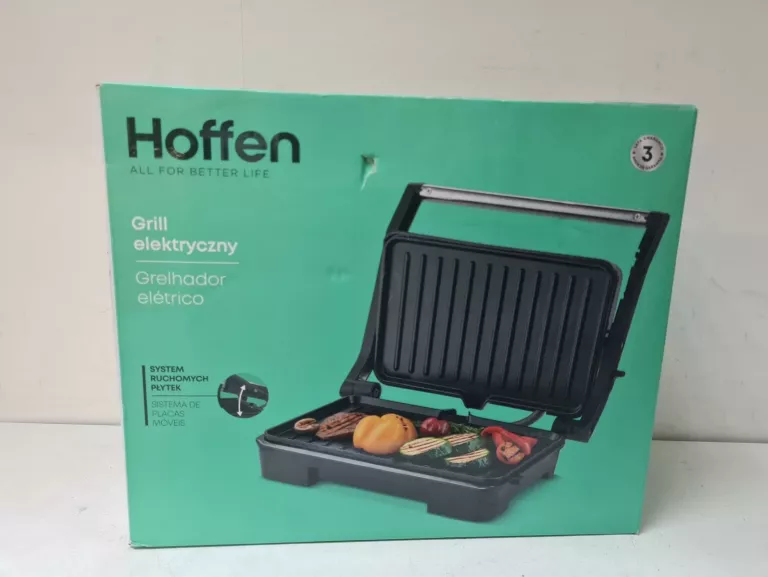 SKŁADANY GRILL ELEKTRYCZNY OPIEKACZ HOFFEN SG-4433 KOMPLET