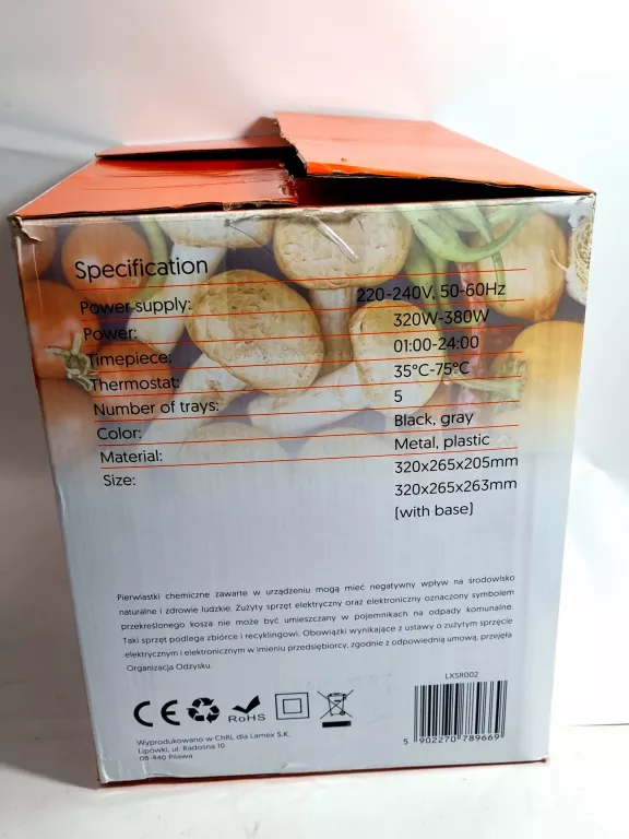 SUSZARKA DO GRZYBÓW, WARZYW I OWOCÓW LTC LXSR002