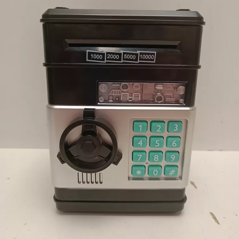 SEJF SKARBONKA NA PIN BANKNOTY BANKOMAT MONETY + KOD WPŁATOMAT DLA DZIECI