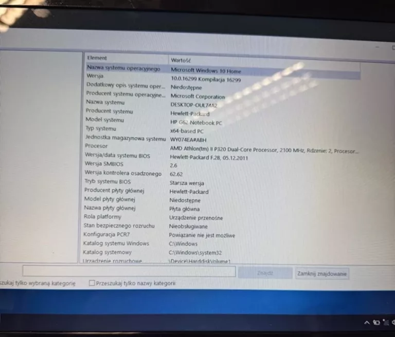 LAPTOP HP G62