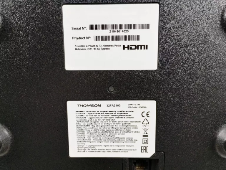 TELEWIZOR THOMSON 32FA3103 FULL HD