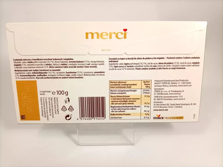 CZEKOLADA MERCI HAZELNUT 100G