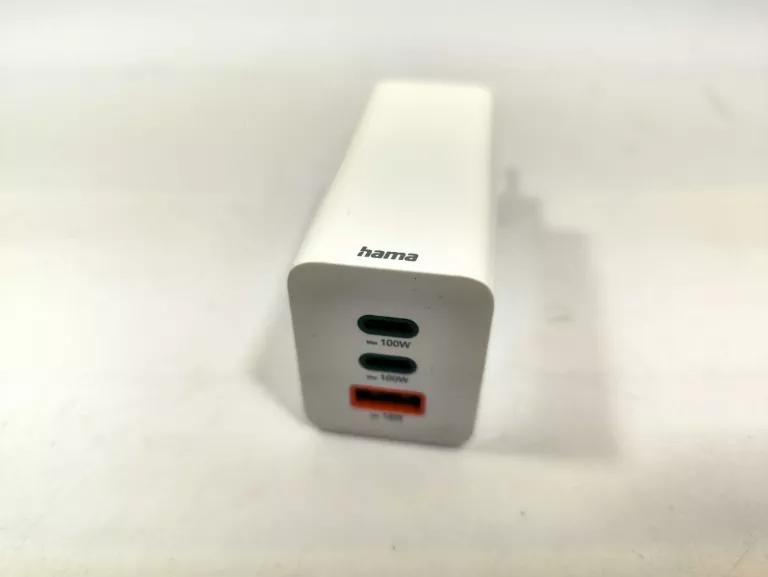 HAMA ŁADOWARKA SIECIOWA MINI 100W GAN PD/QC 2X USB-C, 1X USB-A BIAŁA