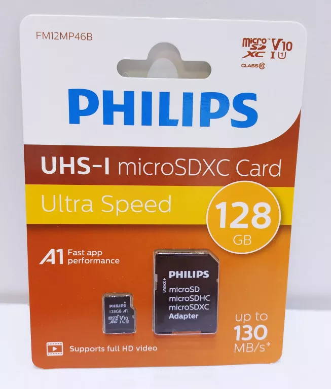 KARTA PAMIĘCI 128 GB PHILIPS UHS-I MICRO SDXC CLASS 10 ULTRA SPEED 130 MB/