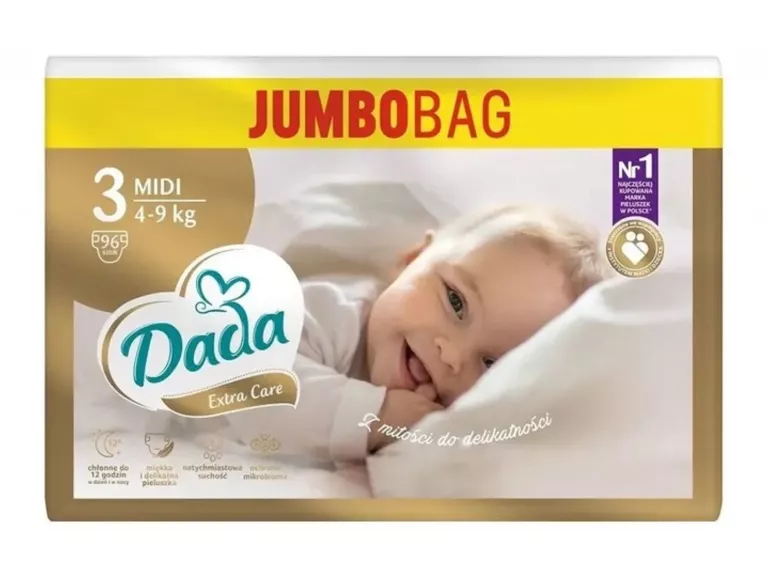 PIELUSZKI DADA EXTRA CARE ROZMIAR 3 96 SZT. JUMBO BAG