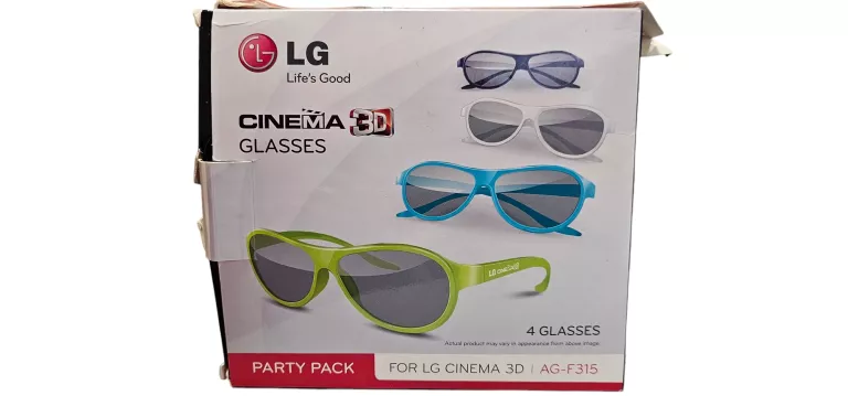 LG AG-F315 3D PARTY OKULARY CINEMA 3D UŻYWANE KOMPLET.