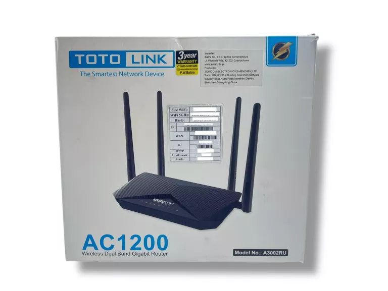 TOTOLINK A3002RU V2 AC1200 ROUTER WIFI DUALBAND