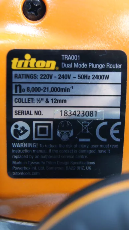 FREZARKA GÓRNOWRZECIONOWA TRITON TRA001 KOMPLET