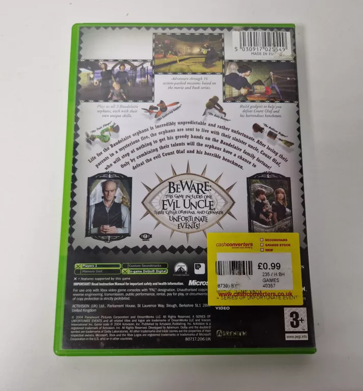 GRA NA XBOX - LEMONY SNICKET'S A SERIES OF UNFORTUNATE EVENTS