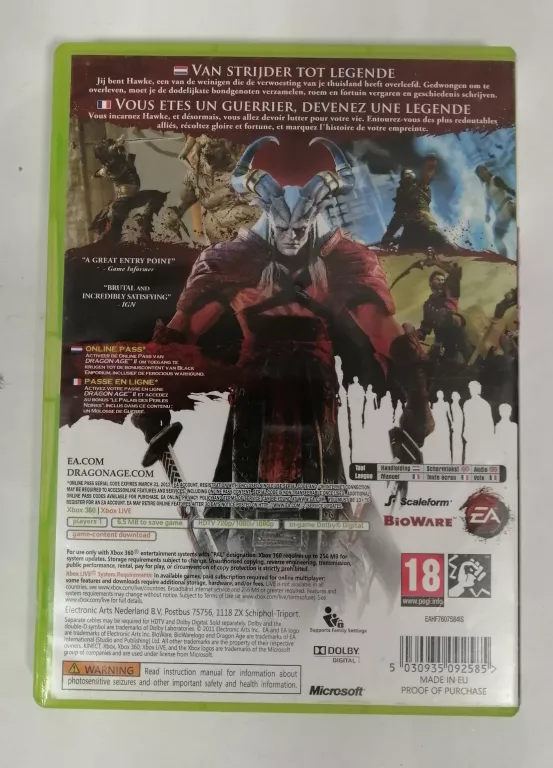 GRA XBOX 360 DRAGON AGE 2