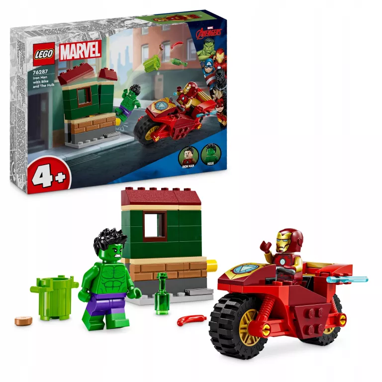 LEGO SUPER HEROES 76287 MARVEL IRON MAN Z ROWEREM I HULKIEM