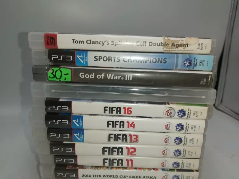 ZESTAW 11 GIER NA PS3 M.IN. GOD OF WAR 3, FIFA 09, 10, 11, 12, 13, 14, 16