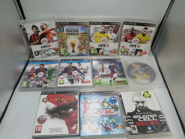 ZESTAW 11 GIER NA PS3 M.IN. GOD OF WAR 3, FIFA 09, 10, 11, 12, 13, 14, 16