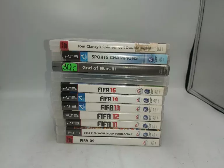 ZESTAW 11 GIER NA PS3 M.IN. GOD OF WAR 3, FIFA 09, 10, 11, 12, 13, 14, 16