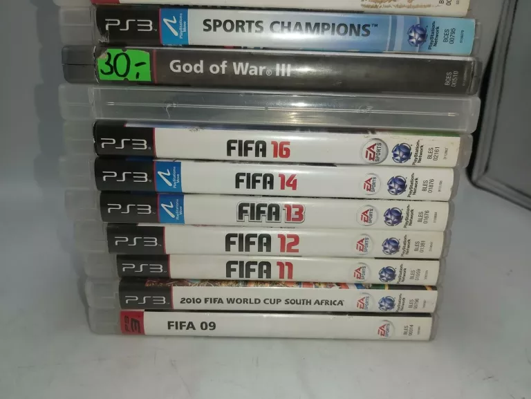 ZESTAW 11 GIER NA PS3 M.IN. GOD OF WAR 3, FIFA 09, 10, 11, 12, 13, 14, 16