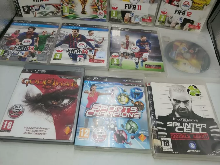 ZESTAW 11 GIER NA PS3 M.IN. GOD OF WAR 3, FIFA 09, 10, 11, 12, 13, 14, 16