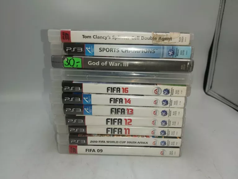 ZESTAW 11 GIER NA PS3 M.IN. GOD OF WAR 3, FIFA 09, 10, 11, 12, 13, 14, 16