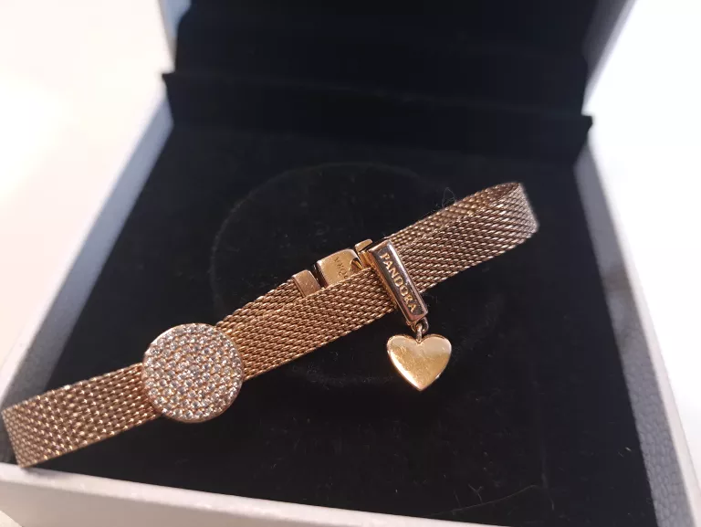 BRANSOLETKA MESH PANDORA REFLEXIONS + 2 ZAWIESZKI + CERTYFIKATY