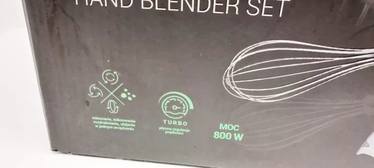 BLENDER RĘCZNY WIELOFUNKCYJNY 1000W ZESTAW HOFFEN Z MALAKSEREM HB-0535