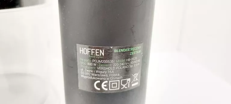 BLENDER RĘCZNY WIELOFUNKCYJNY 1000W ZESTAW HOFFEN Z MALAKSEREM HB-0535
