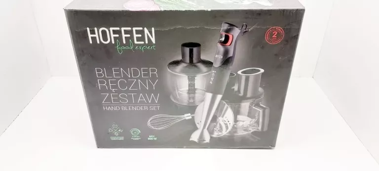 BLENDER RĘCZNY WIELOFUNKCYJNY 1000W ZESTAW HOFFEN Z MALAKSEREM HB-0535