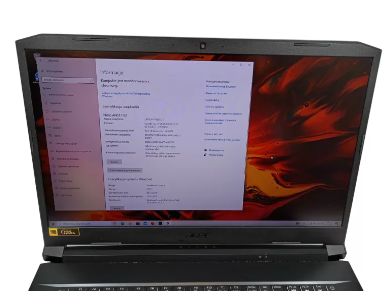 LAPTOP ACER NITRO 5 AN517-52 I7-10750H RTX 2060 16/512GB