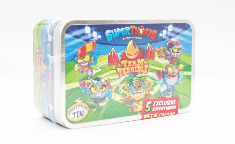 SUPER ZINGS 8 THINGS METALOWA PUSZKA + 5 FIGUREK