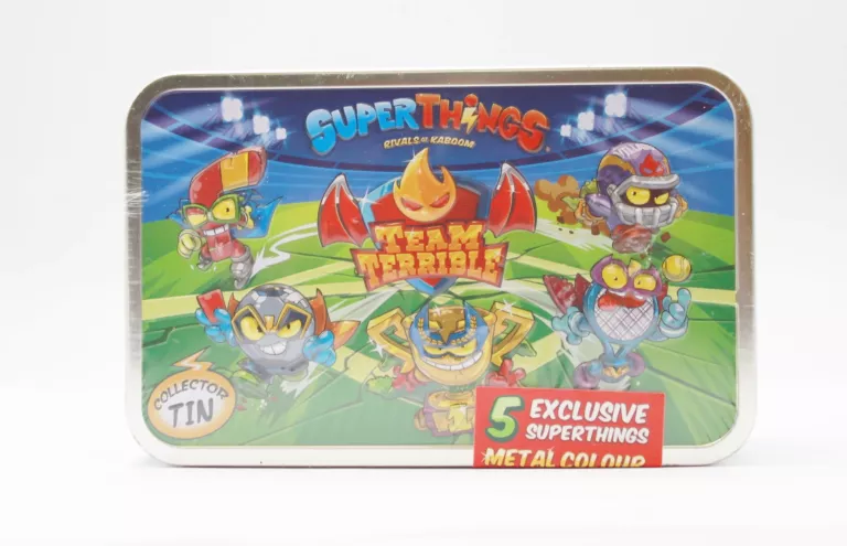 SUPER ZINGS 8 THINGS METALOWA PUSZKA + 5 FIGUREK