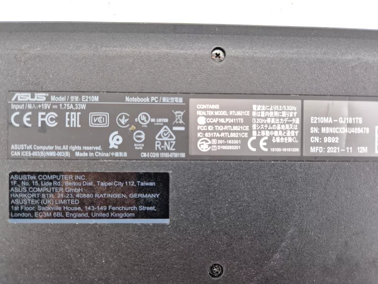LAPTOP ASUS E210M CELERON N4020 1,1GHZ 4/64GB + ZASILACZ