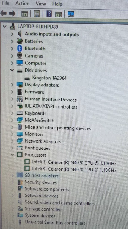 LAPTOP ASUS E210M CELERON N4020 1,1GHZ 4/64GB + ZASILACZ