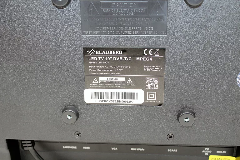 TELEWIZOR BLAUBERG 19LHS1905 19" HD 720P