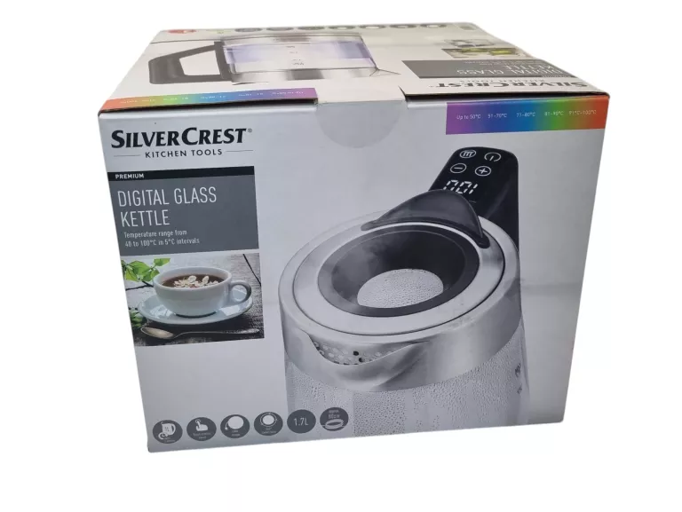 CZAJNIK SILVERCREST DIGITAL GLASS KETTLE Z REGULACJĄ TEMPERATURY 3000W 1,7