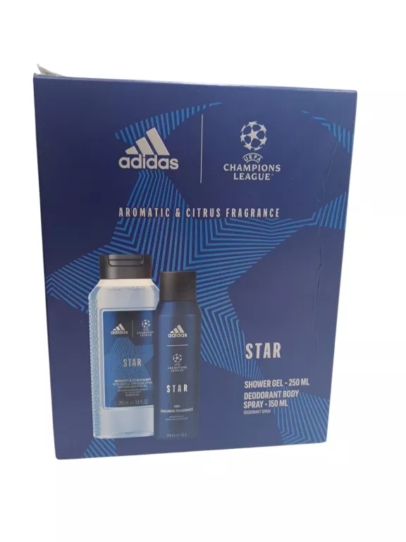 ADIDAS ZESTAW UEFA 10 ŻEL POD PRYSZNIC 250 ML + DEZODORANT 150 ML