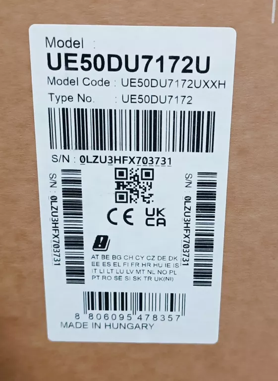 TELEWIZOR SAMSUNG UE50DU7172U