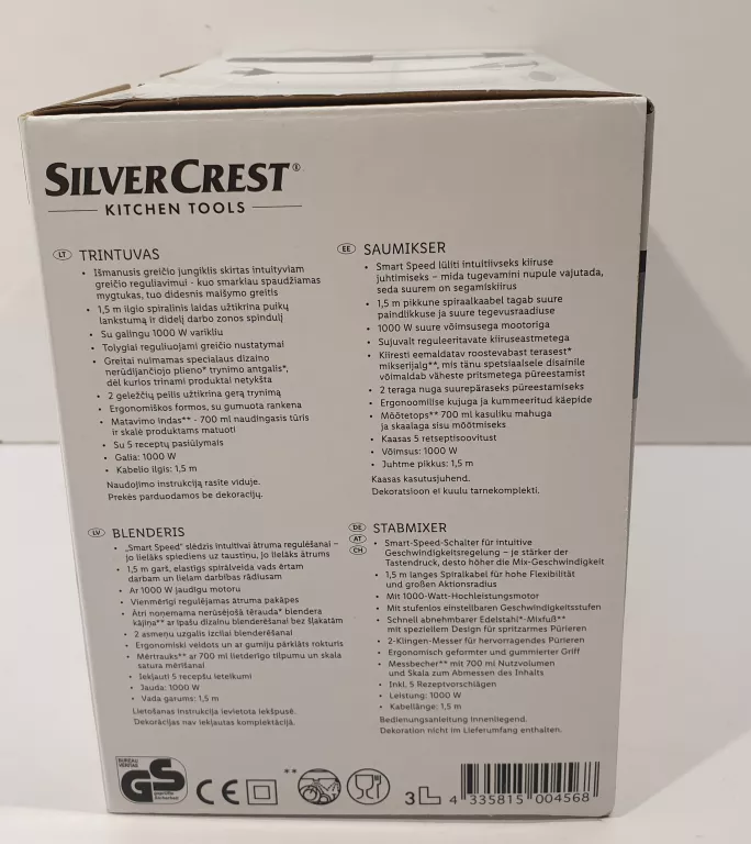 BLENDER SILVER CREST KITCHEN TOOLS