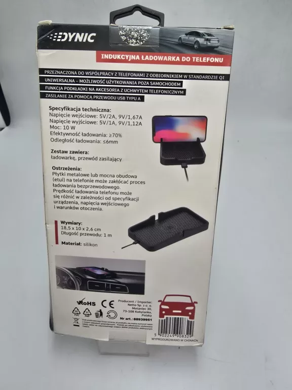 INDUKCYJNA LADOWARKA DO TELEFONU DYNIC 10W