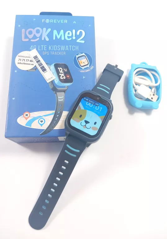 SMARTWATCH DLA DZIECI FOREVER LOOK ME KW-510 LTE NIEBIESKI PUDEŁKO