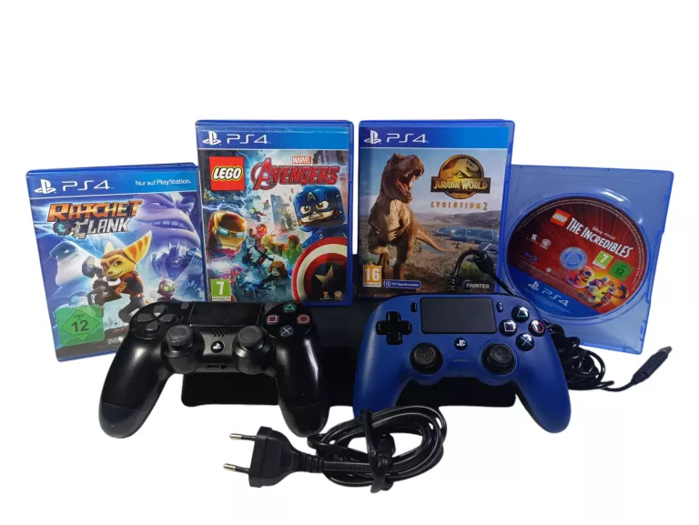 SUPER ZESTAW KONSOLA PS4 SLIM CZTERY GRY DWA PADY