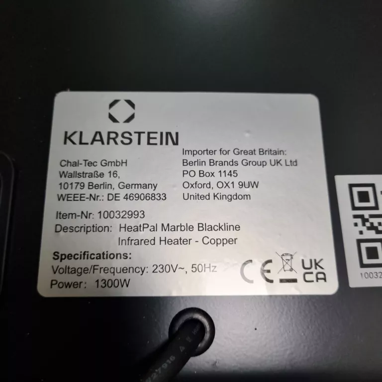 GRZEJNIK NA PODCZERWIEŃ KLARSTEIN HEATPAL 1300W