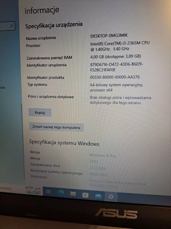 LAPTOP ASUS X550C 4GB/500GB HDD/I3/WIN10/NVIDIA GT 720M