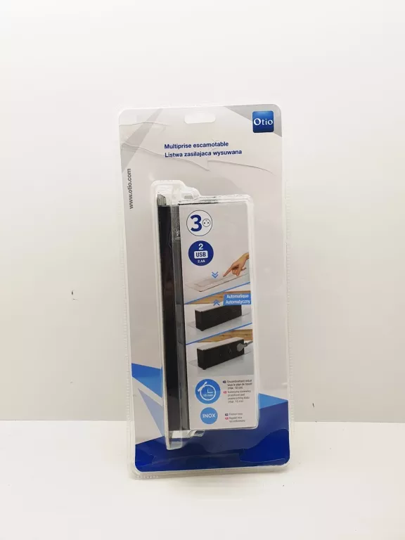 LISTWA WYSUWANA OTIO POZIOMA 3 GNIAZDA Z UZIEMIENIEM 2 USB 3 X 1,5 MM2 2 M
